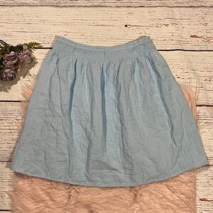 NWT J. Crew Factory Cotton Gauze Pull On Blue Mini Skirt
